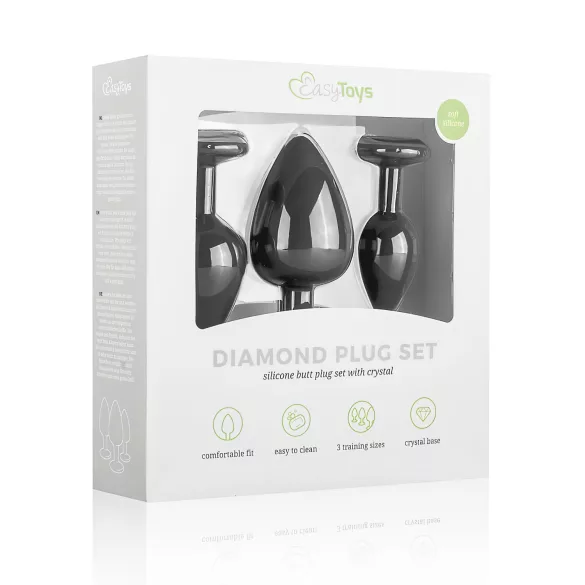 Easytoys Diamond - analpluggsset - svart