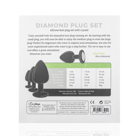 Easytoys Diamond - analpluggsset - svart