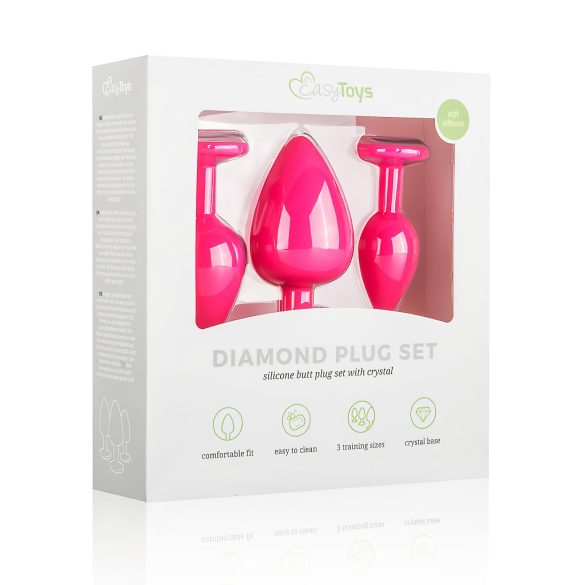Easytoys Diamond - analpluggset - rosa