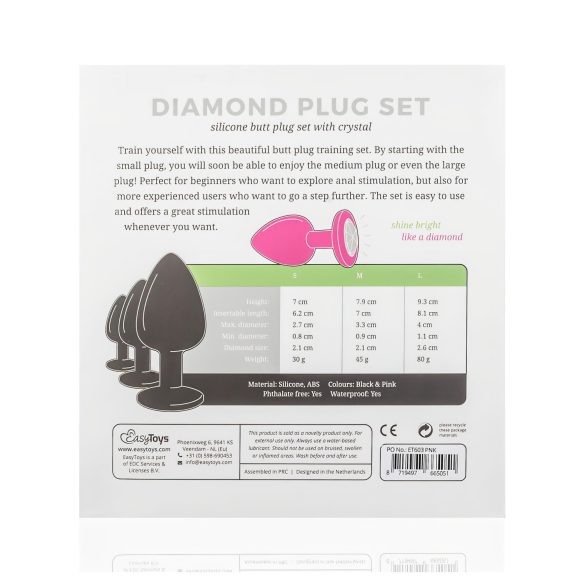 Easytoys Diamond - analpluggset - rosa