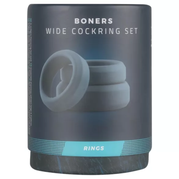 Boners - penisring set - silikon - 3-pack - grå