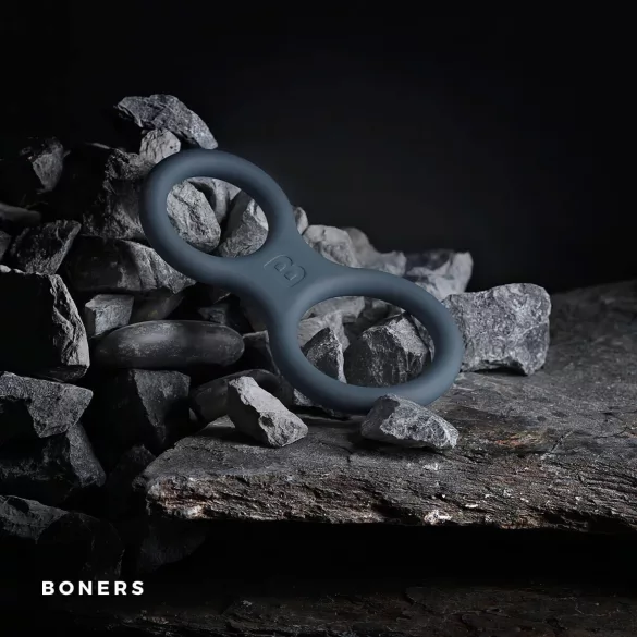 Boners Classic - penis- och pungring - silikon - grå