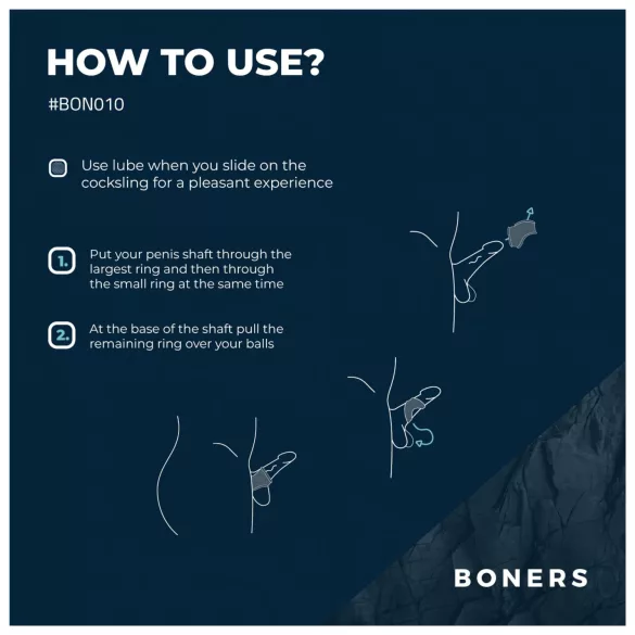 Boners - penisring och pungsträckare - silikon - grå