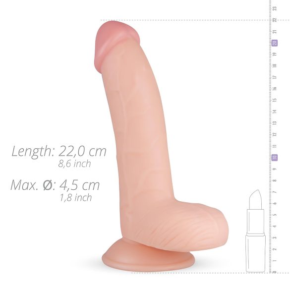 Real Fantasy Cliff - realistisk dildo med pung - 22cm - hudfärgad