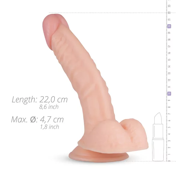 Real Fantasy Derek - realistisk dildo med pung - 22 cm natur