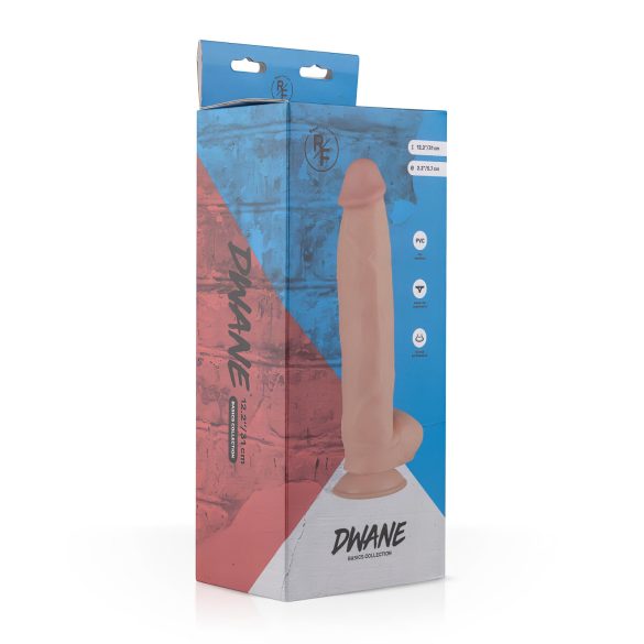 Real Fantasy Dwane - realistisk dildo med pung - 31cm - naturfärg