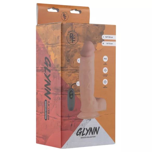 Real Fantasy Glynn - vibrator med batteri - realistisk - 25 cm - hudfärg