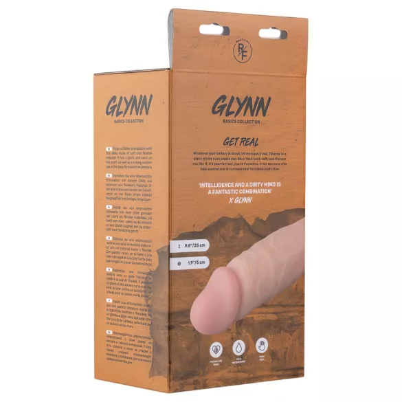Real Fantasy Glynn - vibrator med batteri - realistisk - 25 cm - hudfärg