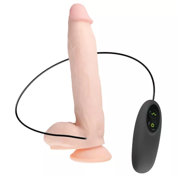 Real Fantasy Dwane - uppladdningsbar realistisk dildo vibrator - 31cm natur