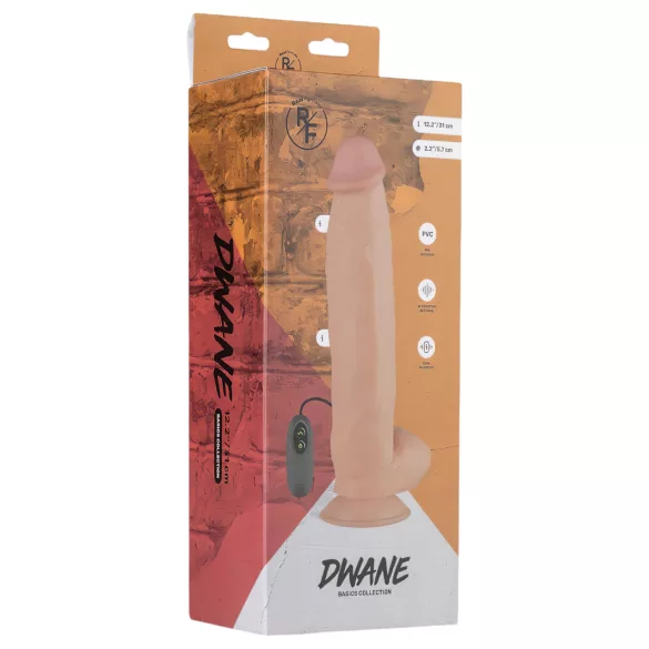 Real Fantasy Dwane - uppladdningsbar realistisk dildo vibrator - 31cm natur