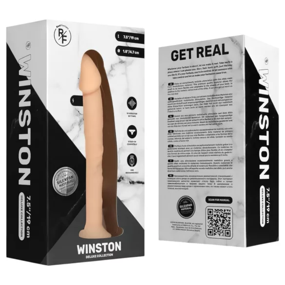 Real Fantasy Winston - dildo med sugkopp och vibrator - 19 cm - natur