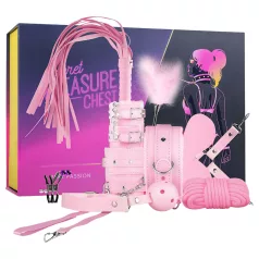   Secret Pleasure Chest - avancerat BDSM‑kit - 14‑delars (rosa)