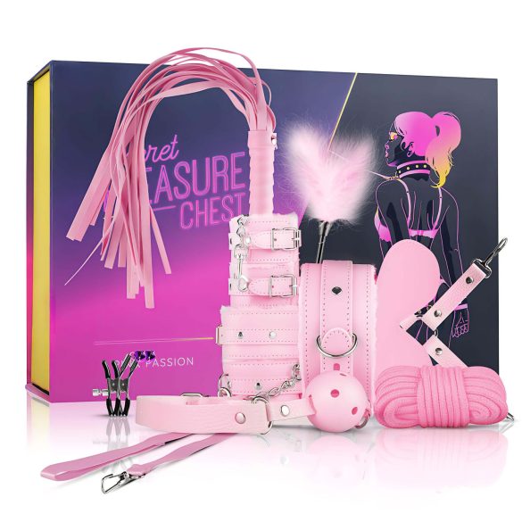 Secret Pleasure - avancerad BDSM-set - 14 delar (rosa)