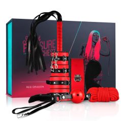 Secret Pleasure Chest - avancerat BDSM-set - 10 delar - röd