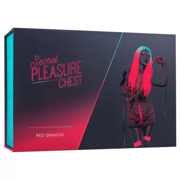 Secret Pleasure Chest - avancerat BDSM‑set - 10 delar (röd)
