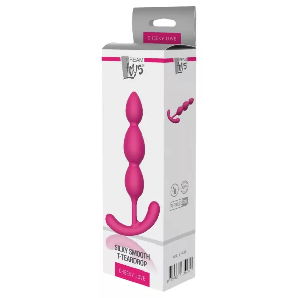 Cheeky Love - analplug med pärlor - silikon - rosa