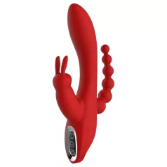   Red Revolution Hera - uppladdningsbar vattentät trippelvibrator - röd