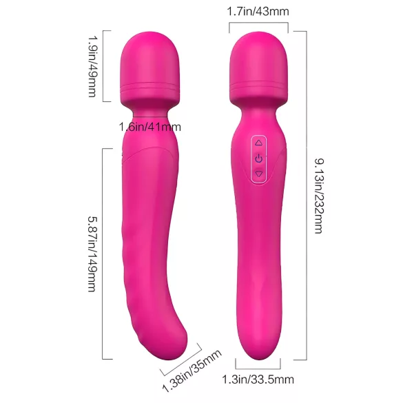 Vibes of Love - wand vibrator - uppladdningsbar, värmande, massager - rosa