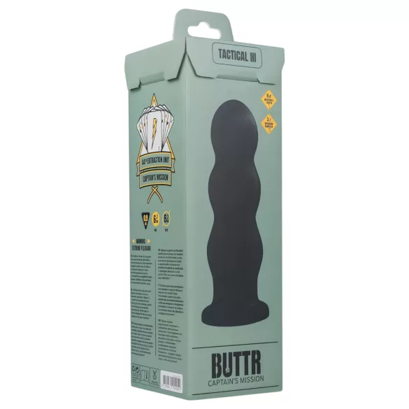 BUTTR Tactical III - dildo med sugkopp - svart