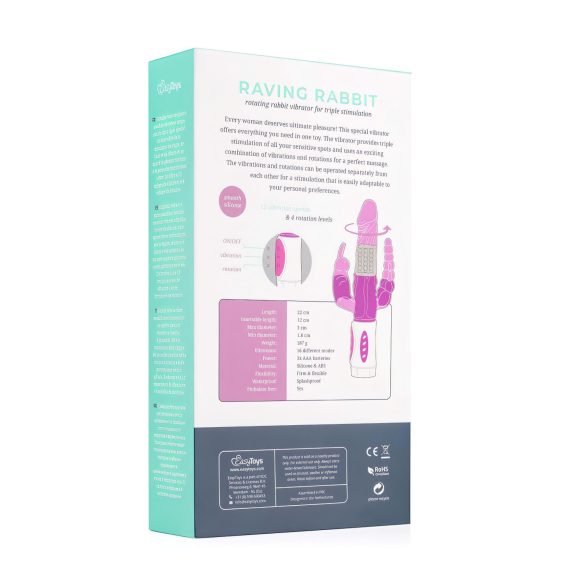 Easytoys Raving Rabbit - 3-armad vibrator (rosa)
