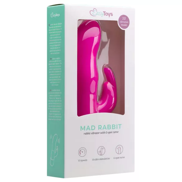 Easytoys Mad Rabbit - rabbitvibrator med klitorisstimulering - silikon rosa