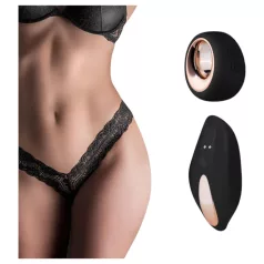   Pantyrebel - batteridriven, trådlös vibrerande svart spetsstringtrosa (S-L)