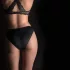 Pantyrebel - svarta trosor med hög skärning + trådlös vibrator (S-L)