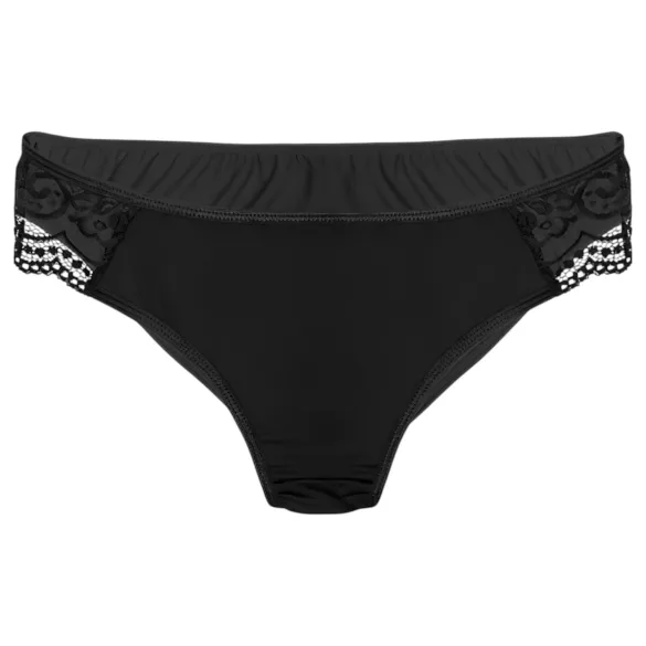 Pantyrebel - svarta trosor med hög skärning + trådlös vibrator (S-L)