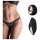 Pantyrebel - vibratoriskt trosstring i svart med batteri och fjärrkontroll (S-L)