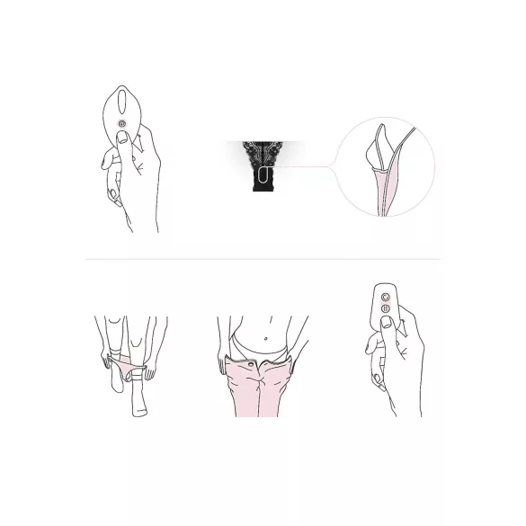 Pantyrebel - vibratoriskt trosstring i svart med batteri och fjärrkontroll (S-L)