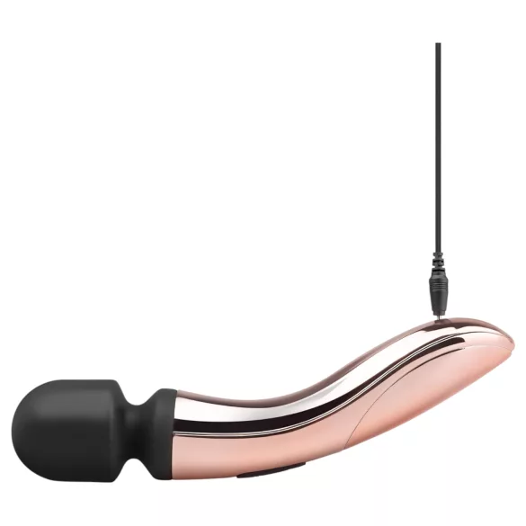 Rosy Gold - stavvibrator med böjt huvud - uppladdningsbar - roséguld