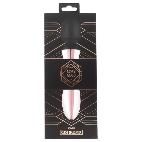 Rosy Gold - stavvibrator med böjt huvud - uppladdningsbar - roséguld