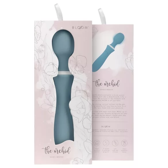 Bloom Orchid Wand - vibrator stav - uppladdningsbar massager - turkos