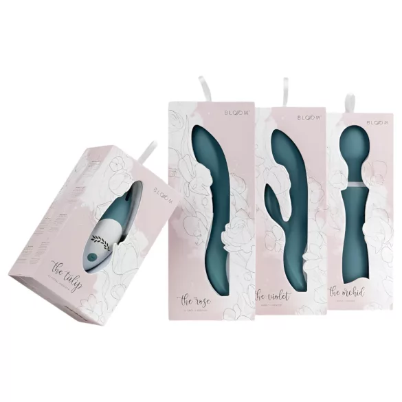 Bloom Tulip - klitorisstimulator med vibrator - uppladdningsbar silikon turkos