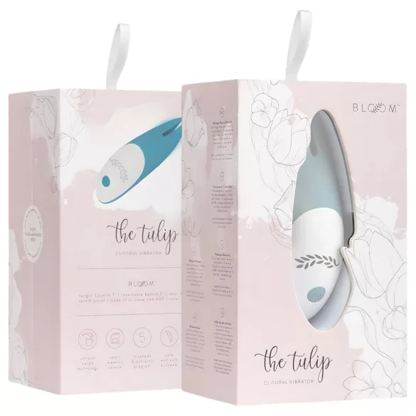 Bloom Tulip - klitorisstimulator med vibrator - uppladdningsbar silikon turkos