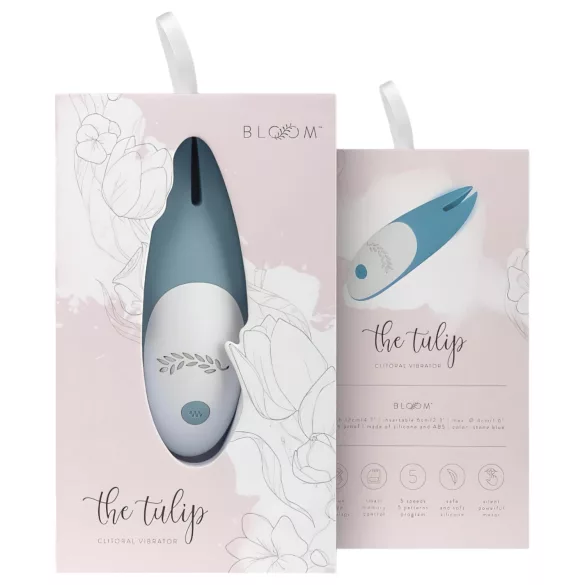 Bloom Tulip - klitorisstimulator med vibrator - uppladdningsbar silikon turkos
