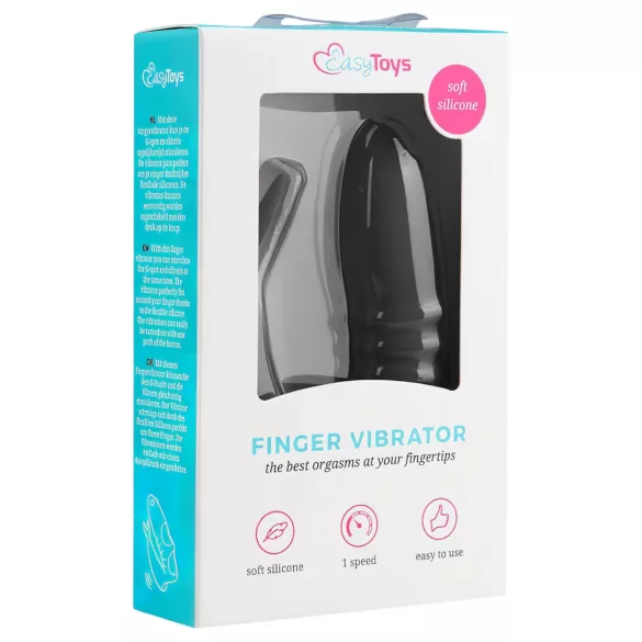 Easytoys - fingervibrator - 2-i-1 funktion - svart