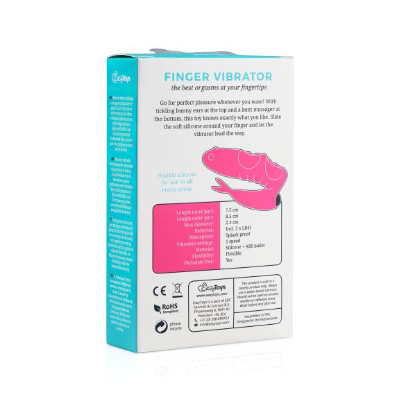 Easytoys - fingervibrator - 2-i-1 funktion - svart
