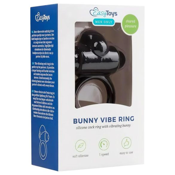 EasyToys Bunny - vibratorring för penis - svart