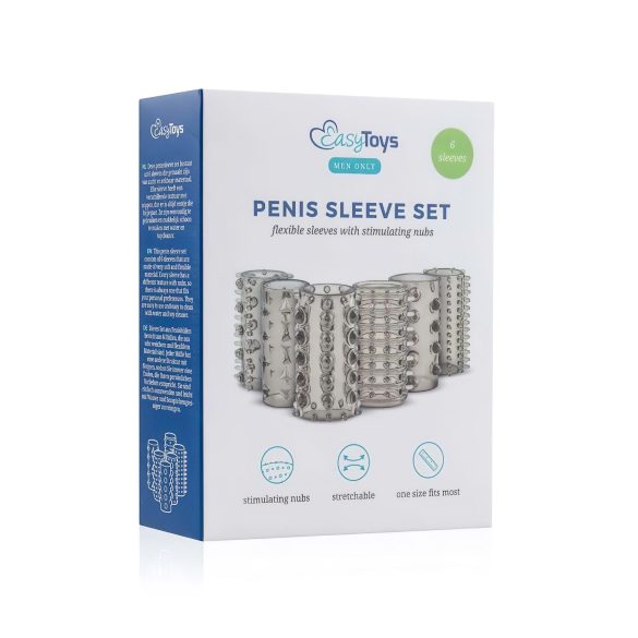 Easytoys Penis Sleeve - penisärmhylsa set - grå (6-pack)