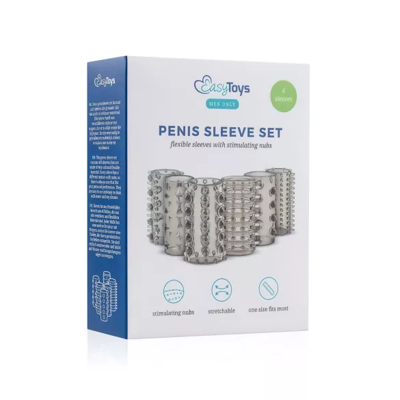 Easytoys - penismanschett set - grå silikon 6-pack