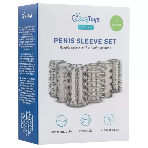 Easytoys - penismanschett set - grå silikon 6-pack
