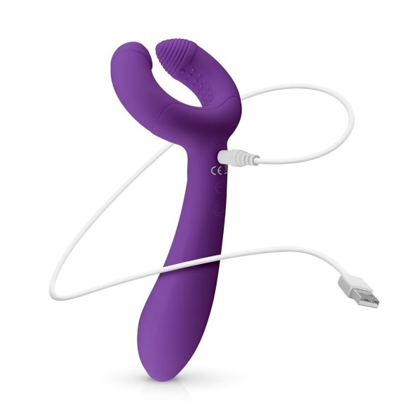 Easytoys Couple - parvibrator uppladdningsbar vattentät silikon lila