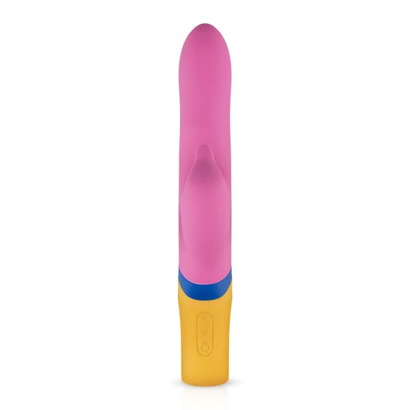 PMV20 - roterande rabbitvibrator med klitorisarm - silikon rosa