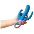 PMV20 Vice Double - roterande trearmad vibrator - blå