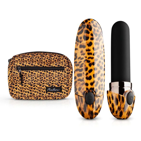 Panthra Asha - uppladdningsbar leopardsvart läppstiftsvibrator