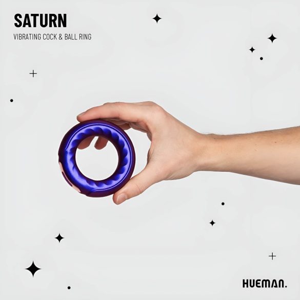 Hueman Saturn - vibratorring med återuppladdningsbar vattentät funktion - lila