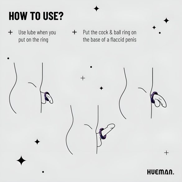 Hueman Saturn - vibratorring med återuppladdningsbar vattentät funktion - lila