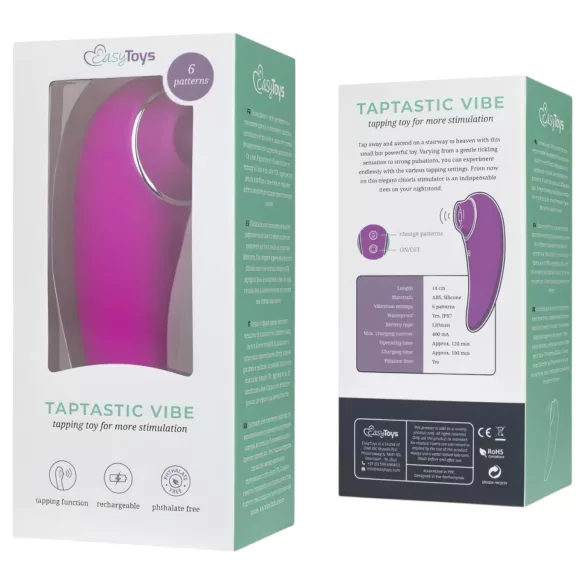 EasyToys Taptastic Vibe - uppladdningsbar, vattentät klitorisvibrator (rosa)