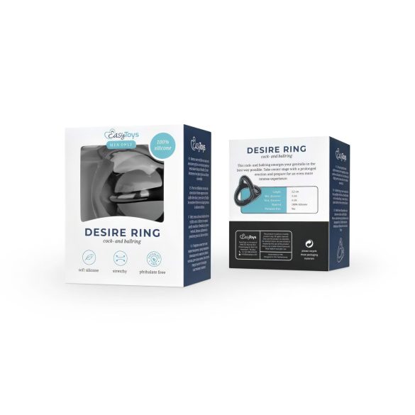 Easytoys Desire Ring - penisring och pungband - flexibel silikon - svart